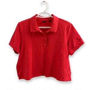 Bench | Rose Red Cropped Boxy Polo Top